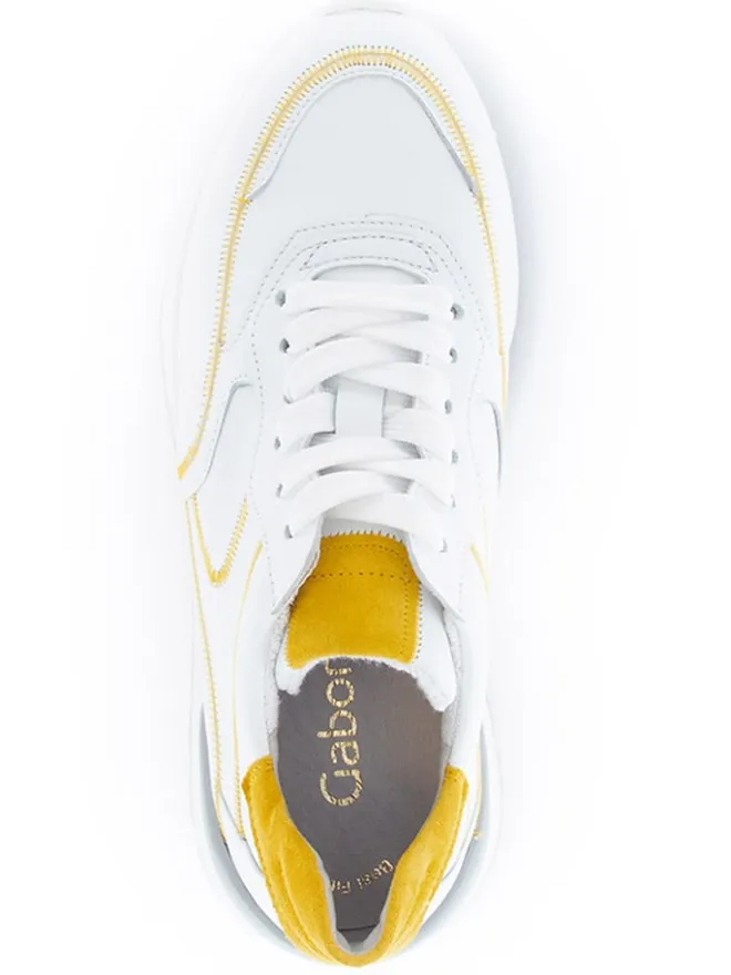 Gabor Sneakers^Leder-Sneakers in Weiß/ Gelb