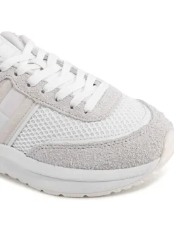 Leder-Sneakers in Weiß/ Grau><noscript><img width=