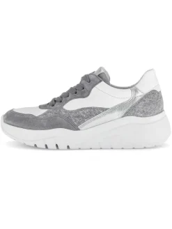 Gabor Sneakers^Leder-Sneakers in Weiß/ Grau/ Silber