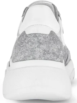 Gabor Sneakers^Leder-Sneakers in Weiß/ Grau/ Silber