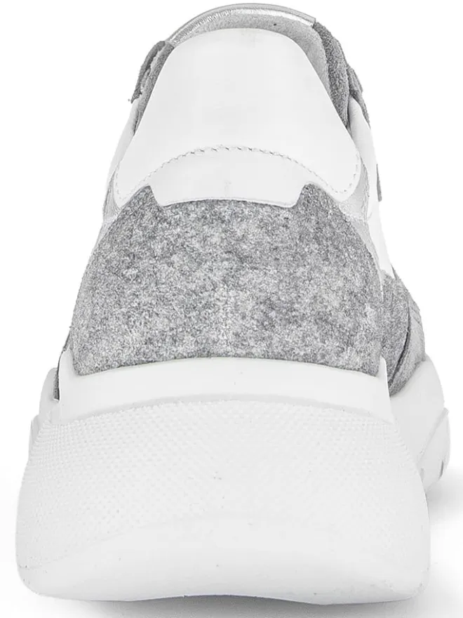Gabor Sneakers^Leder-Sneakers in Weiß/ Grau/ Silber