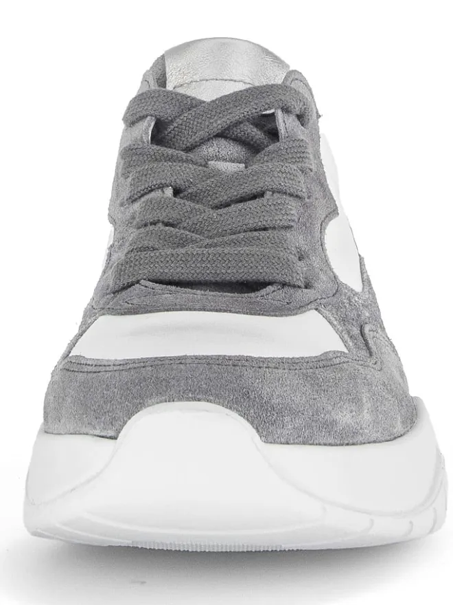 Gabor Sneakers^Leder-Sneakers in Weiß/ Grau/ Silber