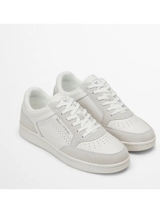 Leder-Sneakers in Weiß/ Grau>Marc O'Polo Shoes Hot