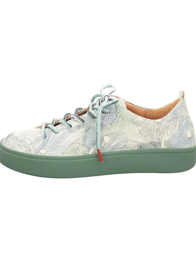 Think! Schnürschuhe^Leder-Sneakers in Weiß/ Grün/ Bunt