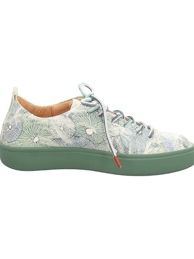 Think! Schnürschuhe^Leder-Sneakers in Weiß/ Grün/ Bunt