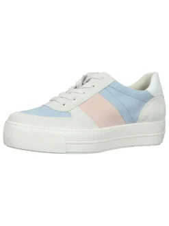 Leder-Sneakers in Weiß/ Hellblau/ Rosa>Paul Green Online