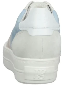 Leder-Sneakers in Weiß/ Hellblau/ Rosa><noscript><img width=