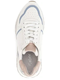 Gabor Sneakers^Leder-Sneakers in Weiß/ Hellblau/ Beige