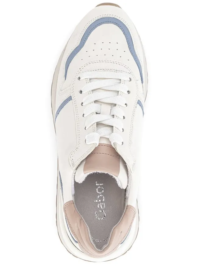Gabor Sneakers^Leder-Sneakers in Weiß/ Hellblau/ Beige