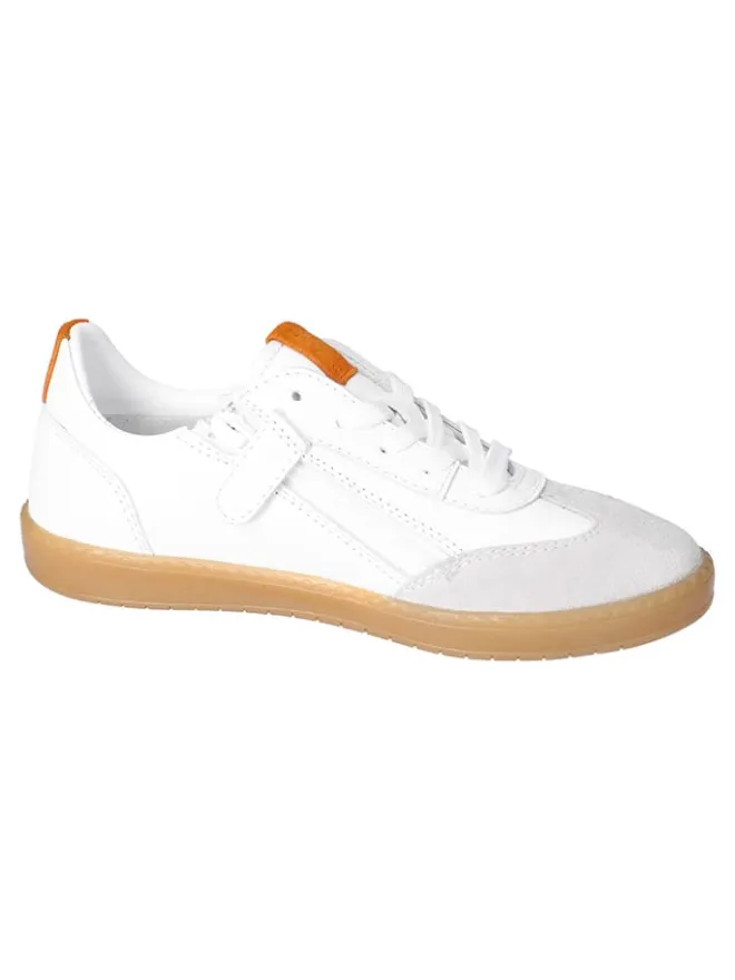 Leder-Sneakers in Weiß/ Pink>Ricosta Outlet