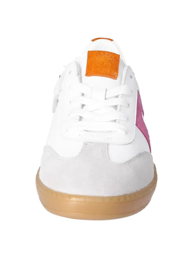 Leder-Sneakers in Weiß/ Pink>Ricosta Outlet