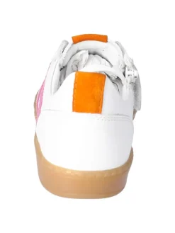 Leder-Sneakers in Weiß/ Pink><noscript><img width=