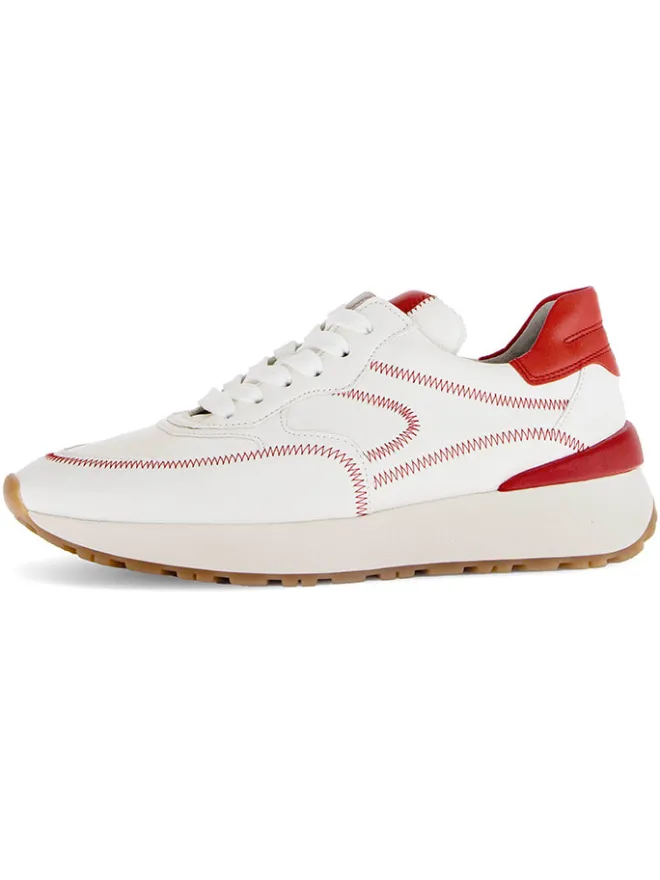 Gabor Sneakers^Leder-Sneakers in Weiß/ Rot