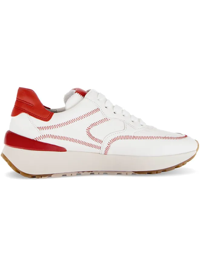 Gabor Sneakers^Leder-Sneakers in Weiß/ Rot
