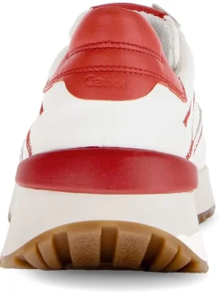 Gabor Sneakers^Leder-Sneakers in Weiß/ Rot