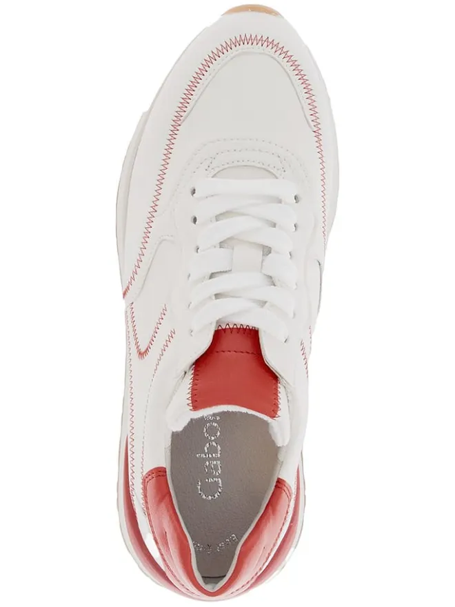 Gabor Sneakers^Leder-Sneakers in Weiß/ Rot
