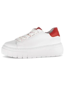 Gabor Sneakers^Leder-Sneakers in Weiß/ Rot