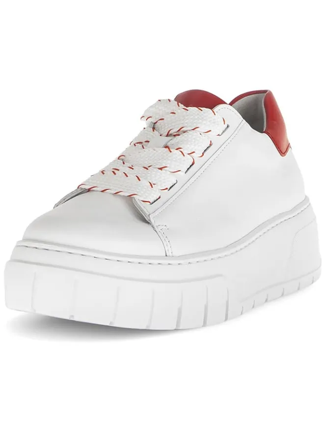 Gabor Sneakers^Leder-Sneakers in Weiß/ Rot