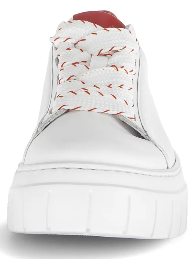 Gabor Sneakers^Leder-Sneakers in Weiß/ Rot