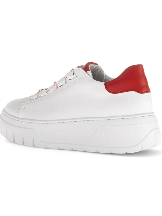 Gabor Sneakers^Leder-Sneakers in Weiß/ Rot