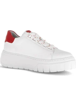 Gabor Sneakers^Leder-Sneakers in Weiß/ Rot