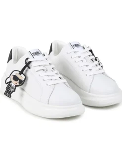 Karl Lagerfeld Kids Sneakers·Sneakers Low^Leder-Sneakers in Weiß/ Schwarz