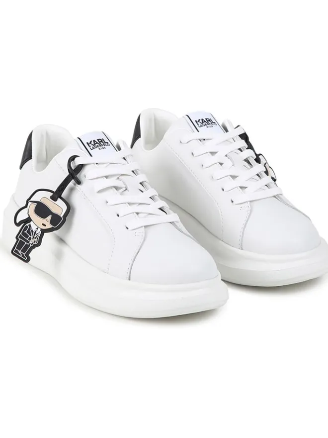 Karl Lagerfeld Kids Sneakers·Sneakers Low^Leder-Sneakers in Weiß/ Schwarz
