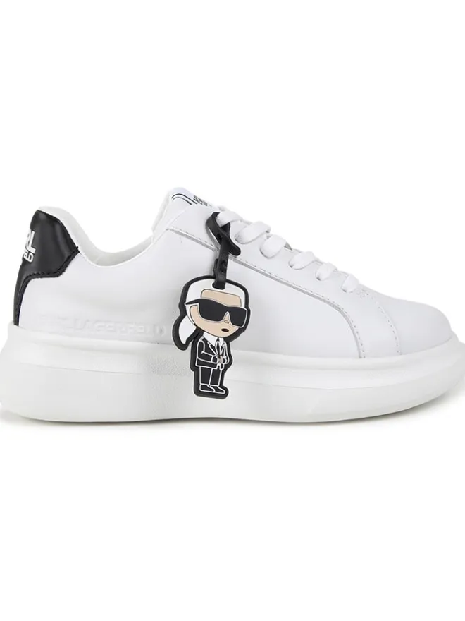 Karl Lagerfeld Kids Sneakers·Sneakers Low^Leder-Sneakers in Weiß/ Schwarz