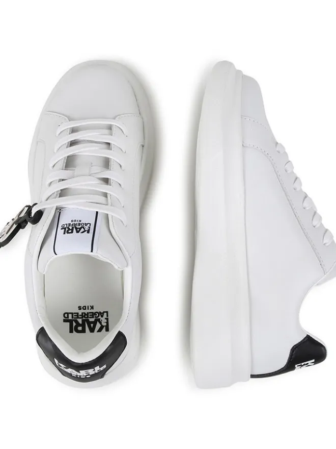 Karl Lagerfeld Kids Sneakers·Sneakers Low^Leder-Sneakers in Weiß/ Schwarz