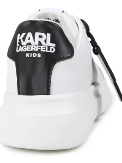 Karl Lagerfeld Kids Sneakers·Sneakers Low^Leder-Sneakers in Weiß/ Schwarz