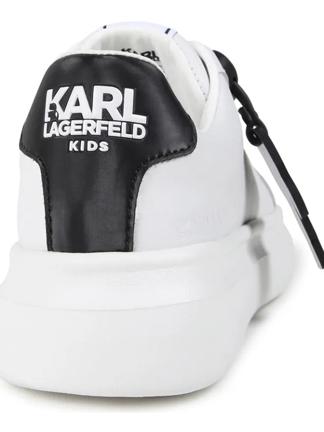 Karl Lagerfeld Kids Sneakers·Sneakers Low^Leder-Sneakers in Weiß/ Schwarz