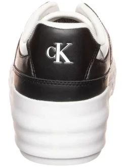 Leder-Sneakers in Weiß/ Schwarz><noscript><img width=