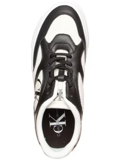 Leder-Sneakers in Weiß/ Schwarz><noscript><img width=