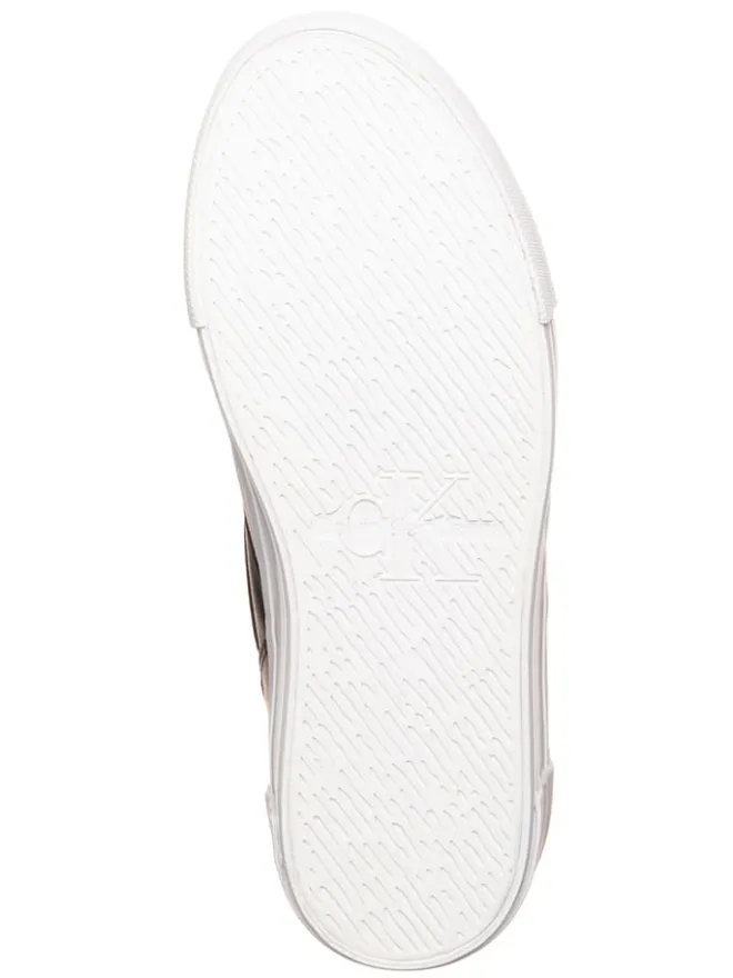 Leder-Sneakers in Weiß/ Schwarz>Calvin Klein Clearance