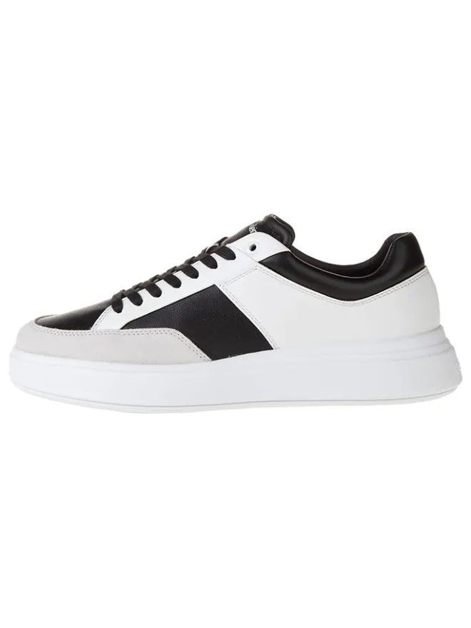 Leder-Sneakers in Weiß/ Schwarz>Calvin Klein New