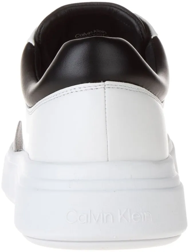 Leder-Sneakers in Weiß/ Schwarz>Calvin Klein New