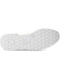 Leder-Sneakers in Weiß/ Silber><noscript><img width=