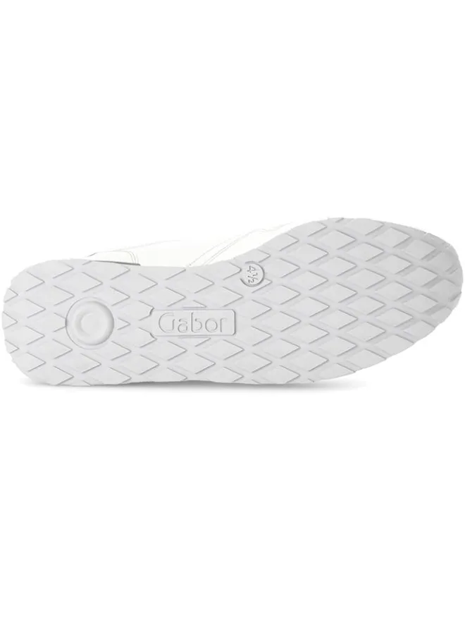 Leder-Sneakers in Weiß/ Silber>Gabor New