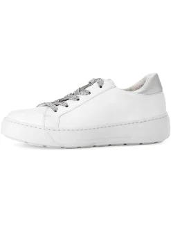 Leder-Sneakers in Weiß/ Silber>Gabor Sale