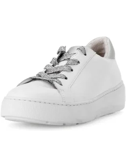 Leder-Sneakers in Weiß/ Silber>Gabor Sale