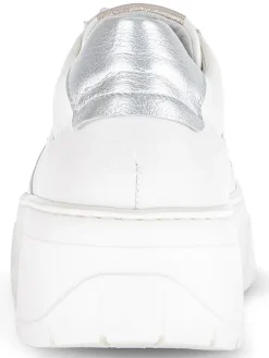 Gabor Sneakers^Leder-Sneakers in Weiß/ Silber