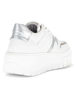 Gabor Sneakers^Leder-Sneakers in Weiß/ Silber