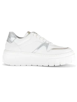 Gabor Sneakers^Leder-Sneakers in Weiß/ Silber