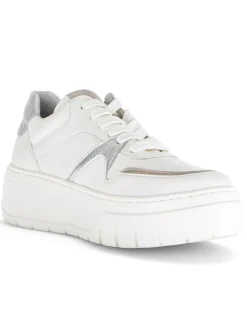 Gabor Sneakers^Leder-Sneakers in Weiß/ Silber
