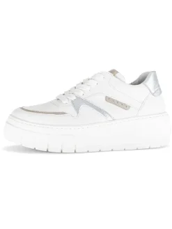 Gabor Sneakers^Leder-Sneakers in Weiß/ Silber