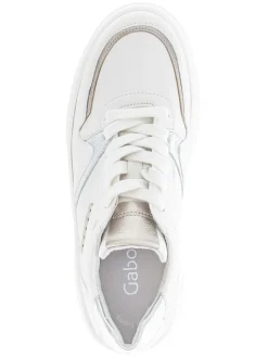 Gabor Sneakers^Leder-Sneakers in Weiß/ Silber