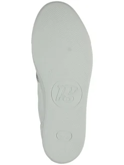 Paul Green Schnürschuhe^Leder-Sneakers in Weiß/ Silber