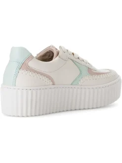 Gabor Sneakers^Leder-Sneakers in Weiß/ Türkis/ Rosa