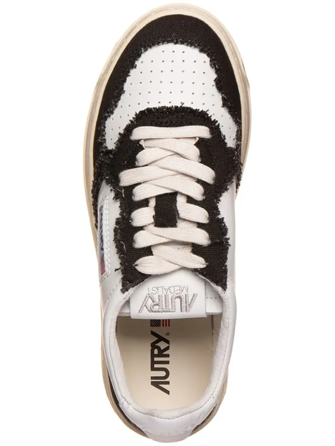 Leder-Sneakers "Medalist" in Weiß/ Schwarz>AUTRY Clearance