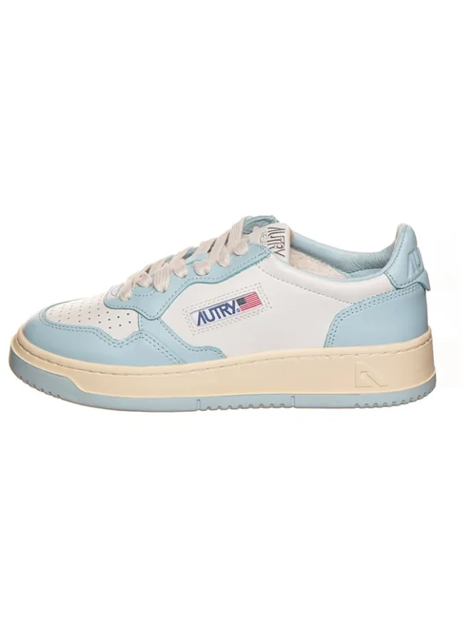AUTRY Sneakers^Leder-Sneakers "Medalist" in Weiß/ Hellblau
